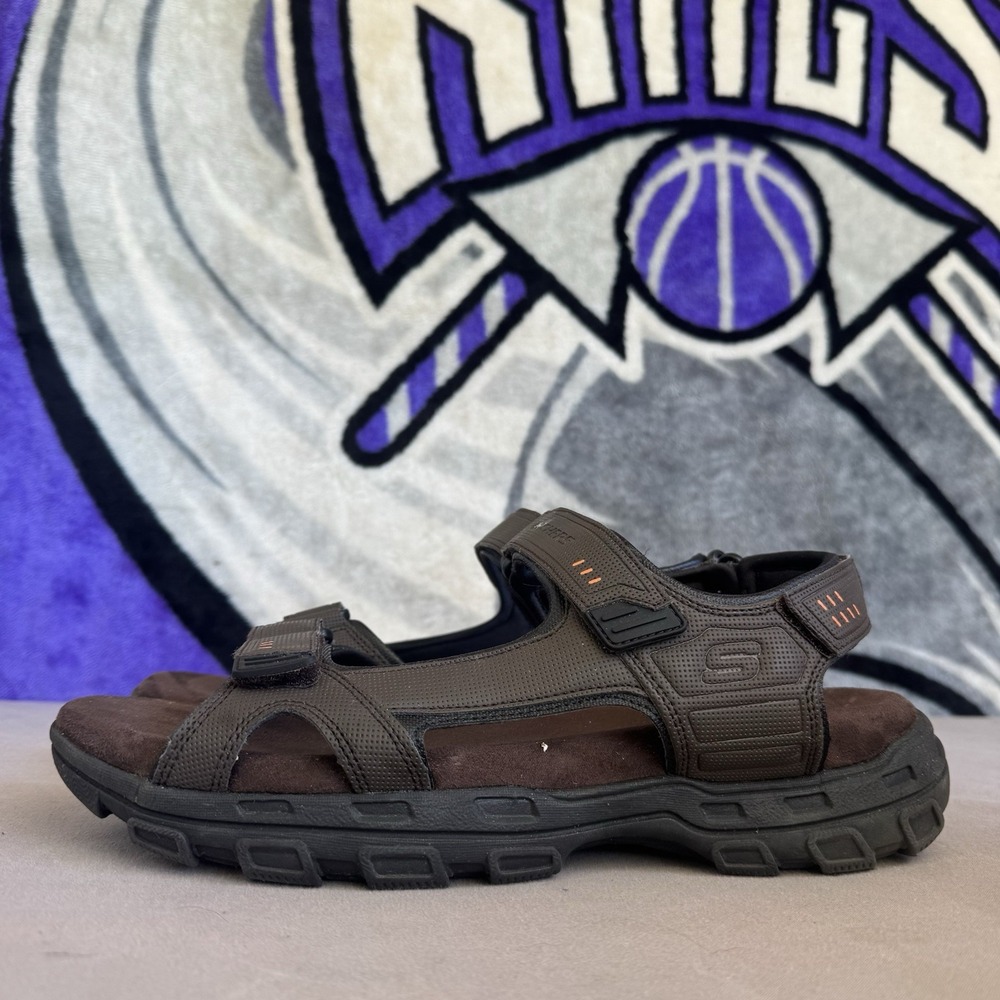 Size 14 - Skechers Mens Sandals Extra Wide Relaxed Fit Louden Brown 64487EWW